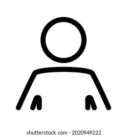 Person icon. User interface icon. Silhouette of man simple symbol. Outline symbol in your web site design, logo, app, UI, webinar, video chat, ect