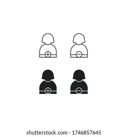 Icono de persona, icono de línea de usuario, logotipo y vector sólido, pictograma de persona aislado en blanco.
