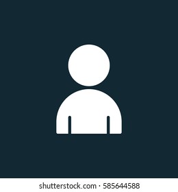 Person icon vector, filled flat sign, solid white pictogram. User account, member symbol, logo illustration