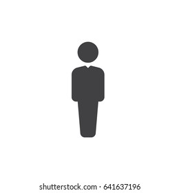 Person icon vector, filled flat sign, solid pictogram isolated on white. User symbol, logo illustration. Pixel perfect