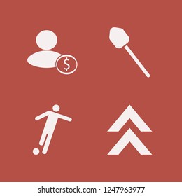 person icon. person vector icons set football player, up arrow, businessman and shovel