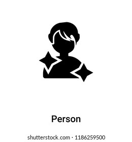 Person icon vector isolated on white background, logo concept of Person sign on transparent background, filled black symbol
