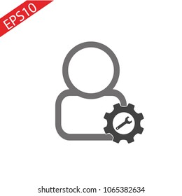 Person Icon Vector Plus Symbol for Add New User Profile Male Avatar in Flat Color Glyph Pictogram illustration