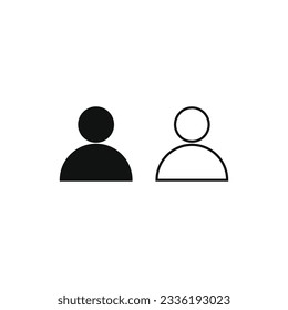 person icon vector silhouette and line on white background