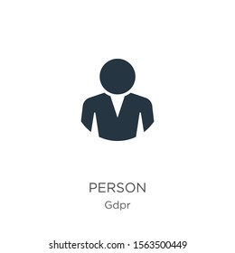 Person icon vector. Trendy flat person icon from gdpr collection isolated on white background. Vector illustration can be used for web and mobile graphic design, logo, eps10