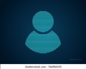Person  icon vector.Icon symbol isolated on blue background. Navigation map, gps, direction, placecontact, search concept.Vector illustration EPS 10