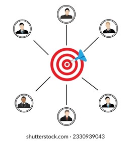 person icon which link connection network for organisation structure social network and teamwork concept.