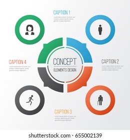 Person Icons Set. Collection Of Businesswoman, Grandpa, Running Elements. Also Includes Symbols Such As Old, Running, User.