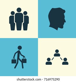 Person Icons Set. Collection Of Network, Male, Group And Other Elements. Also Includes Symbols Such As Team, Courier, Relation.