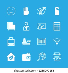 person icons set with cruiser, printing picture and motherhood vector set