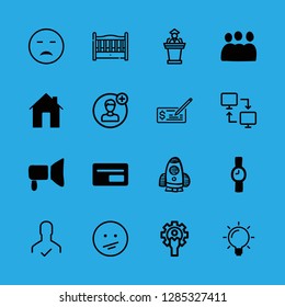 person icons set with home, transfer and user vector set
