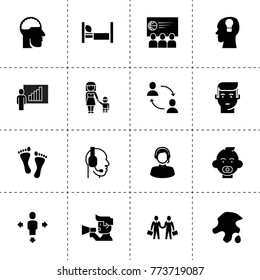 Person icons. vector collection filled person icons. includes symbols such as garbage, call center, communication, megaphone, lecturer. use for web, mobile and ui design.