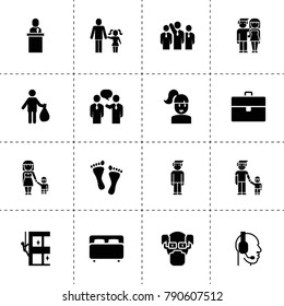 Person icons. vector collection filled person icons. includes symbols such as businessmen communication, case, businessman group. use for web, mobile and ui design.