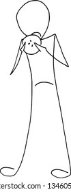 Person Icons Vector. Eating design. Fishbone drawing style.