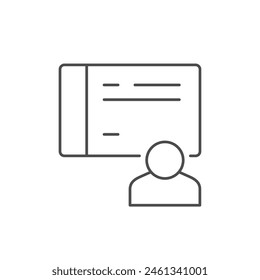 Person ID line outline icon