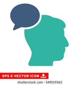 Person Idea EPS vector icon. Illustration style is flat iconic bicolor cobalt and cyan symbol on white background.