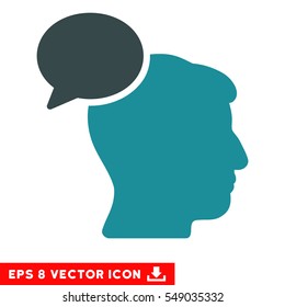 Person Idea EPS vector icon. Illustration style is flat iconic bicolor soft blue symbol on white background.
