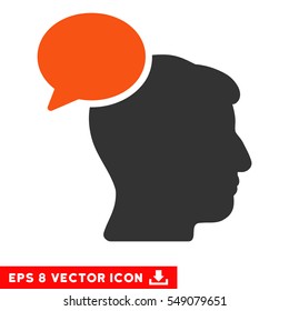Person Idea EPS vector pictogram. Illustration style is flat iconic bicolor orange and gray symbol on white background.