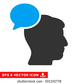 Person Idea EPS vector pictograph. Illustration style is flat iconic bicolor blue and gray symbol on white background.