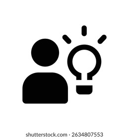 Person and Idea Light Bulb Icons Creativity, Innovation, and Inspiration in Minimalist Design