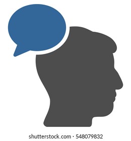 Person Idea vector icon. Style is flat graphic bicolor symbol, cobalt and gray colors, white background.