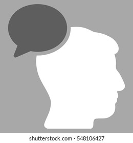 Person Idea vector pictogram. Style is flat graphic bicolor symbol, dark gray and white colors, silver background.