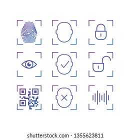 person identification vector icon set