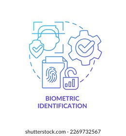 Person identity validation blue gradient concept icon. Web wallet. Secure internet banking feature abstract idea thin line illustration. Isolated outline drawing. Myriad Pro-Bold font used