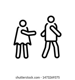 Person ignoring another person vector line icon
