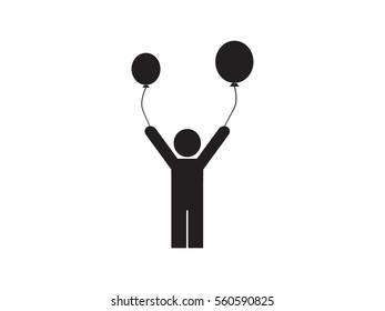 person inflatable balloon, icon, vector illustration eps10