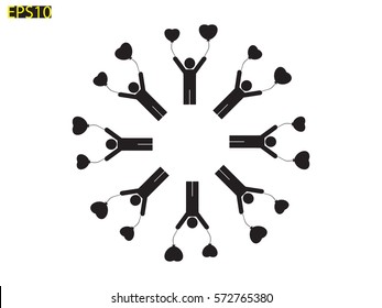 person inflatable balloon, icon, vector illustration eps10