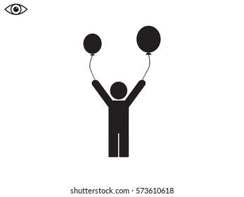 person inflatable balloon, icon, vector illustration eps10