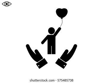 person inflatable balloon, icon, vector illustration eps10