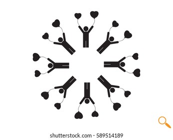 person inflatable balloon, icon, vector illustration eps10