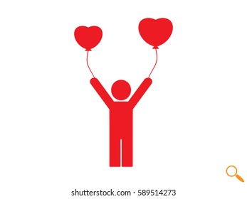 person inflatable balloon, icon, vector illustration eps10