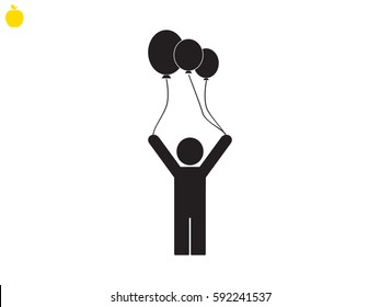 person inflatable balloon, icon, vector illustration eps10