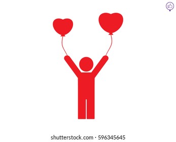 person inflatable balloon, icon, vector illustration eps10