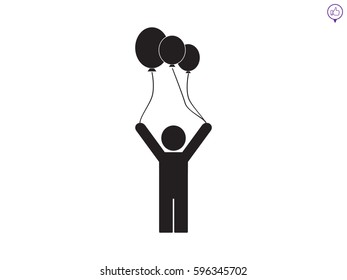 person inflatable balloon, icon, vector illustration eps10