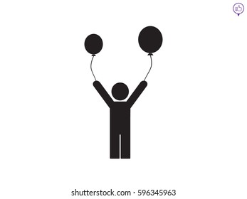 person inflatable balloon, icon, vector illustration eps10