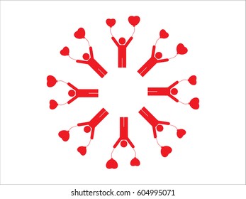 person inflatable balloon, icon, vector illustration eps10