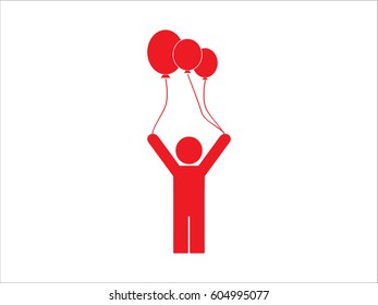 person inflatable balloon, icon, vector illustration eps10