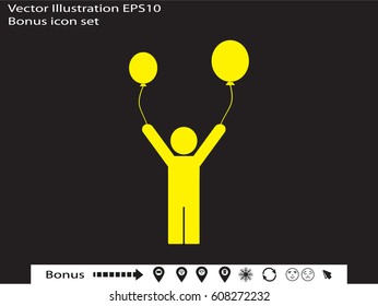 person inflatable balloon, icon, vector illustration eps10