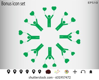 person inflatable balloon, icon, vector illustration eps10