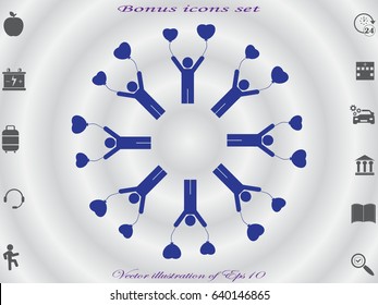 person inflatable balloon, icon, vector illustration eps10