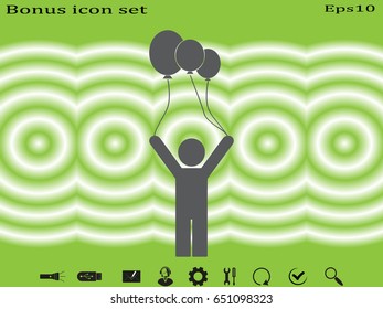 person inflatable balloon, icon, vector illustration eps10