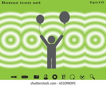 person inflatable balloon, icon, vector illustration eps10