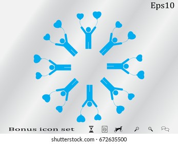 person inflatable balloon, icon, vector illustration eps10