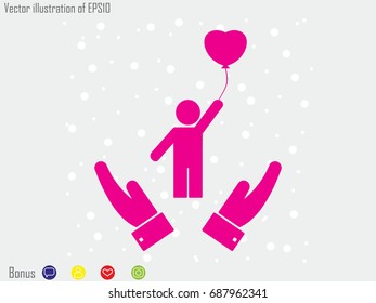 person inflatable balloon, icon, vector illustration eps10