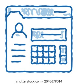 person information folder sketch icon vector. Hand drawn blue doodle line art person information folder sign. isolated symbol illustration