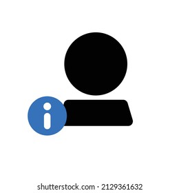 Icono de persona con información. Vector.
